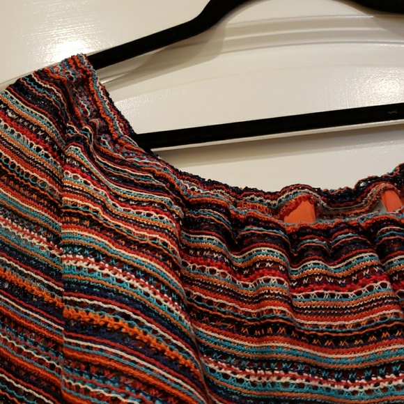 Crochet off shoulder multi blouse 2x unique! - Picture 4 of 4